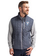 Tennessee Titans Historic Cutter & Buck Rainier PrimaLoft® Mens Eco Insulated Full Zip Puffer Vest Anthracite Melange Front