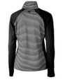 Tampa Bay Buccaneers Historic Cutter & Buck Forge Tonal Stripe Stretch Half Zip Womens Top Black Mannequin Back