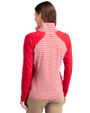 Tampa Bay Buccaneers Historic Cutter & Buck Forge Tonal Stripe Stretch Half Zip Womens Top Cardinal Red Back