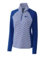Seattle Seahawks Historic Cutter & Buck Forge Tonal Stripe Stretch Half Zip Womens Top Tour Blue Mannequin