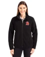 Tampa Bay Buccaneers Historic Cutter & Buck Cascade Epic Comfort Recycled Sherpa Fleece Womens Full Zip Jacket Black Front