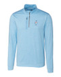 Tennessee Titans Historic Cutter & Buck Stealth Heathered Quarter Zip Mens Pullover Atlas Light Blue Mannequin