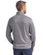 San Francisco 49ers Historic Cutter & Buck Traverse Stretch Eco Stripe Quarter Zip Mens Pullover Elemental Grey Back