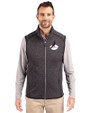 Arizona Cardinals Historic Cutter & Buck Mainsail Sweater-Knit Mens Full Zip Vest Charcoal Heather Front