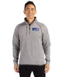 Seattle Seahawks Historic Cutter & Buck Mainsail Sweater-Knit Mens Big and Tall Half Zip Pullover Jacket Polished Heather Front