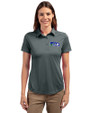 Seattle Seahawks Historic Cutter & Buck Prospect Eco Textured Stretch Recycled Womens Short Sleeve Polo Elemental Grey Front