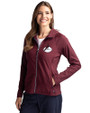 Arizona Cardinals Historic Cutter & Buck Adapt Eco Knit Hybrid Recycled Womens Full Zip Jacket Bordeaux Front