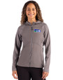 Seattle Seahawks Historic Cutter & Buck Adapt Recycled Soft Knit Stretch Womens Hybrid Full Zip Jacket Elemental Grey Front