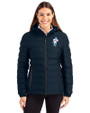 Tennessee Titans Historic Cutter & Buck Mission Ridge Repreve® Eco Insulated Womens Puffer Jacket Navy Blue Front