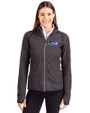 Seattle Seahawks Historic Cutter & Buck Mainsail Sweater-Knit Womens Full Zip Jacket Charcoal Heather Front