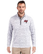Tampa Bay Buccaneers Cutter & Buck Traverse Stretch Eco Camo Print Quarter Zip Mens Big and Tall Pullover Charcoal Front