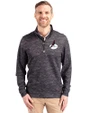 Arizona Cardinals Historic Cutter & Buck Traverse Stretch Eco Camo Print Quarter Zip Mens Big and Tall Pullover Black Front