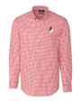 Arizona Cardinals Historic Cutter & Buck Easy Care Stretch Gingham Mens Big and Tall Long Sleeve Dress Shirt Cardinal Red Mannequin