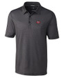 San Francisco 49ers Historic Cutter & Buck Pike Mini Pennant Print Stretch Mens Polo Black Mannequin