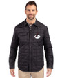 Arizona Cardinals Historic Cutter & Buck Rainier PrimaLoft® Mens Big and Tall Eco Insulated Quilted Shirt Jacket Black Front