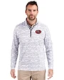 San Francisco 49ers Historic Cutter & Buck Traverse Stretch Eco Camo Print Quarter Zip Mens Pullover Charcoal Front