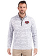 San Francisco 49ers Historic Cutter & Buck Traverse Stretch Eco Camo Print Quarter Zip Mens Pullover Charcoal Front