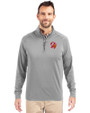 Tampa Bay Buccaneers Historic Cutter & Buck Adapt Eco Knit Stretch Recycled Mens Big and Tall Quarter Zip Pullover Polished Medium Gray Front