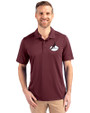Arizona Cardinals Historic Cutter & Buck Prospect Eco Textured Stretch Recycled Mens Short Sleeve Polo Bordeaux Front
