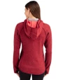 San Francisco 49ers Historic Cutter & Buck Mainsail Sweater-Knit Womens Full Zip Hooded Jacket Cardinal Red Heather Back