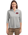 San Francisco 49ers Historic Cutter & Buck Virtue Eco Pique Recycled Half Zip Pullover Womens Hoodie Polished Medium Gray Front