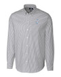 Tennessee Titans Historic Cutter & Buck Stretch Oxford Stripe Mens Long Sleeve Dress Shirt Charcoal Mannequin