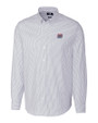 New York Giants Historic Cutter & Buck Stretch Oxford Stripe Mens Long Sleeve Dress Shirt Light Blue Mannequin