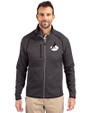 Arizona Cardinals Historic Cutter & Buck Mainsail Sweater-Knit Mens Full Zip Jacket Charcoal Heather Front