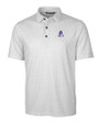 New England Patriots Historic Cutter & Buck Pike Double Dot Print Stretch Mens Big and Tall Polo Charcoal Mannequin