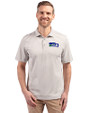 Seattle Seahawks Historic Cutter & Buck Virtue Eco Pique Stripe Recycled Mens Polo Polished Medium Gray Front