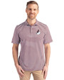 Arizona Cardinals Historic Cutter & Buck Virtue Recycled Stripe Featherlight Pique Mens Polo Bordeaux Front