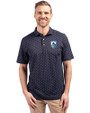 Los Angeles Chargers Historic Cutter & Buck Virtue Eco Pique Tile Print Recycled Mens Polo Navy Blue Front