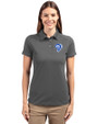 Los Angeles Rams Historic Cutter & Buck Advantage Recycled Cotton-Blend Pique Womens Polo Elemental Grey Front