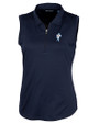 Tennessee Titans Historic Cutter & Buck Forge Stretch Womens Sleeveless Polo Liberty Navy Mannequin
