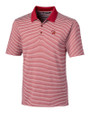 Tampa Bay Buccaneers Historic Cutter & Buck Forge Tonal Stripe Stretch Mens Big and Tall Polo Cardinal Red Mannequin