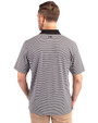 Miami Dolphins Historic Cutter & Buck Forge Tonal Stripe Stretch Mens Big and Tall Polo Black Back