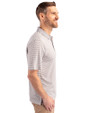 Los Angeles Rams Historic Cutter & Buck Forge Tonal Stripe Stretch Mens Big and Tall Polo Polished Medium Gray Side