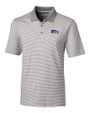 Seattle Seahawks Historic Cutter & Buck Forge Tonal Stripe Stretch Mens Big and Tall Polo Polished Medium Gray Mannequin