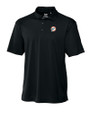 Miami Dolphins Historic Cutter & Buck CB Drytec Genre Textured Solid Mens Big and Tall Polo Black Mannequin