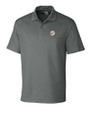 Miami Dolphins Historic Cutter & Buck CB Drytec Genre Textured Solid Mens Big and Tall Polo Elemental Grey Mannequin