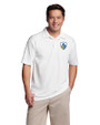 Los Angeles Chargers Historic Cutter & Buck CB Drytec Genre Textured Solid Mens Big and Tall Polo White Front