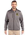 Pittsburgh Steelers Historic Cutter & Buck Cascade Epic Comfort Recycled Sherpa Fleece Mens Full Zip Jacket Elemental Grey/Black Front