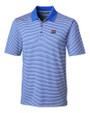 New York Giants Historic Cutter & Buck Forge Tonal Stripe Stretch Mens Polo Chelan Blue Mannequin