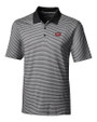 San Francisco 49ers Historic Cutter & Buck Forge Tonal Stripe Stretch Mens Polo Black Mannequin