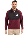 Arizona Cardinals Historic Cutter & Buck Adapt Eco Knit Hybrid Recycled Mens Quarter Zip Bordeaux/Black Front