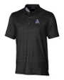 New England Patriots Historic Cutter & Buck Pike Micro Floral Print Stretch Mens Polo Black Mannequin
