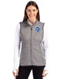 Los Angeles Rams Historic Cutter & Buck Mainsail Sweater Knit Womens Full Zip Vest Polished Heather Front