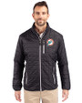 Miami Dolphins Historic Cutter & Buck Rainier PrimaLoft® Mens Eco Insulated Full Zip Puffer Jacket Black Front
