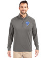 Los Angeles Rams Historic Cutter & Buck Adapt Recycled Soft Knit Stretch  Mens Quarter Zip Pullover Elemental Grey Front
