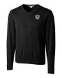 Las Vegas Raiders Historic Cutter & Buck Lakemont Tri-Blend Mens Big and Tall V-Neck Pullover Sweater Black Mannequin